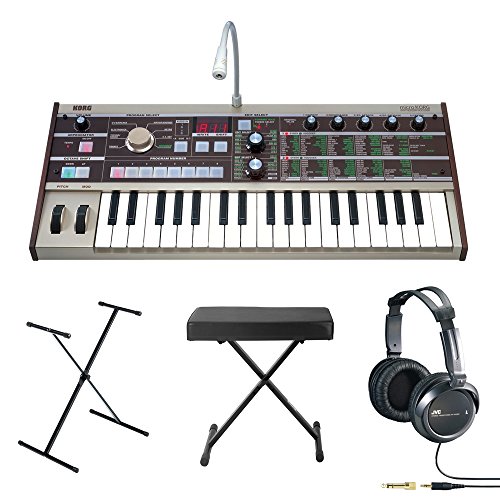 Korg microKORG 37-Mini Keys Keyboard Synthesizer/Vocoder + Bench +