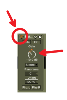 Ableton Live Utility -10 DB Diminish Button